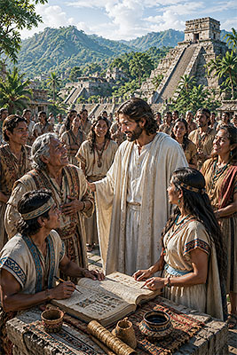 People resurrected in the Americas after Jesus's resurrection in the Old World